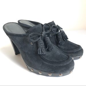 8 STUART WEITZMAN Clogs Mules Tassels Platform